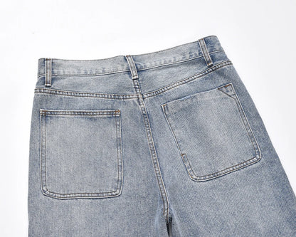 string lace up frayed washed pantalones hombre baggy blue jeans for men y2k streetwear washed casual denim trousers oversized unique jeans style 3232