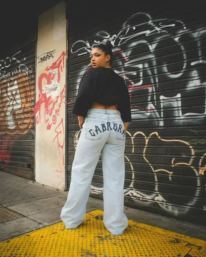 harajuku high street y2k baggy jeans punk popular print wide leg denim pants jeans streetwear trouser men clothing unique jeans style 2000