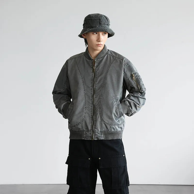 men streetwear fashion hip hop loose casual plus size cargo baseball jacket cityboy spring autumn bomber coat man outerwear utility cargo pants