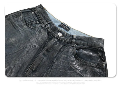 Autumn/winter 2024 loose wash jeans with silver coating Street King Limited