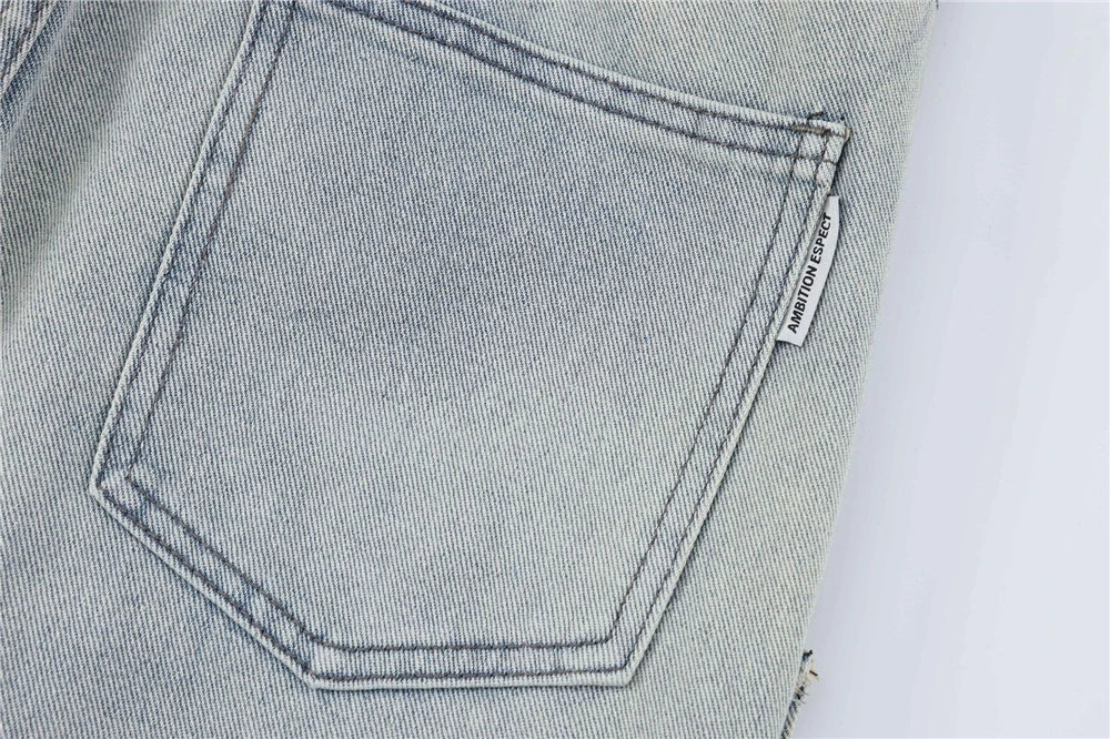 2024 multi pocket jeans vintage mens harajuku cargo denim pants retro hip hop straight loose jean pants unique cargo style 1020