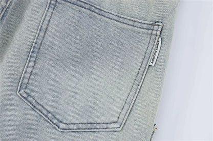 2024 multi pocket jeans vintage mens harajuku cargo denim pants retro hip hop straight loose jean pants unique cargo style 1020