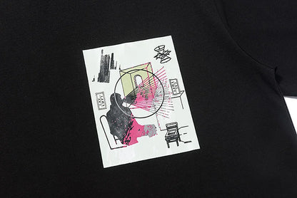C.E T-shirts Men Woman Good Quality Cotton Casual Loose Vintage Abstract Face Printing Summer O-Neck CAVEMPT Top Tee Street King Limited