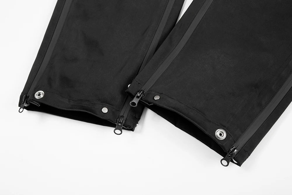y2k functional double zipper nylon vibe casual track pants for men straight ropa hombre baggy cargos patchwork loose trousers unique cargo style 2506