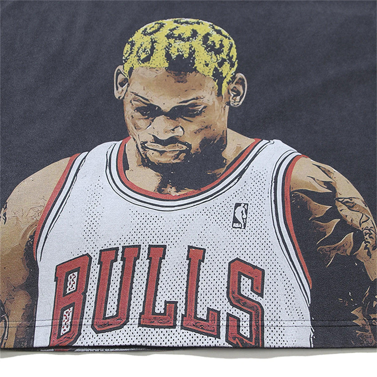 RODMAN Print Vintage Retro High-Street Hip-Pop T-Shirt Tops Street King Limited