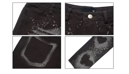 fashion loose streetwear denim pants unisex casual graffiti print wide legs jean pants hip hop trousers joggers mens baggy jeans unique joggers style 1893