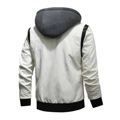 Autumn Winter Bomber Leather Jacket Men Scorpion Embroidery Hooded Jacket PU Leather Motorcycle Mens Ryan Gosling Drive Jacket Street King Limited