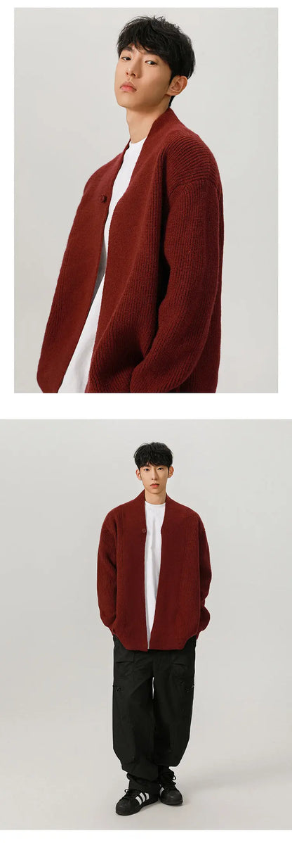 Cardigan Robe Sweater Men Loose Casual Retro Fashion Knitted Cardigan Cloak Coat Streetwear Knitwear Sweater Jacket Street King Limited