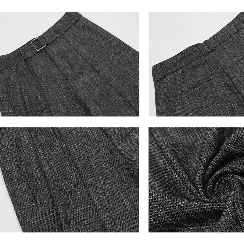 men women streetwear fashion loose casual belt wide leg suit pant boyfriend straight trousers baggy pants unique default style 2240