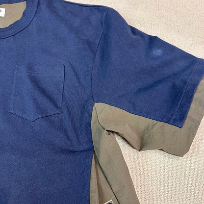 Side stitching color bump hem drawstring plus two layers of short-sleeved shirt profile Street King Limited