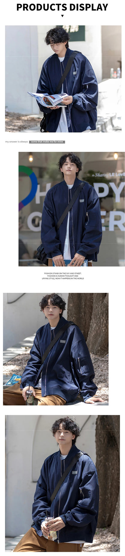 new letter label varsity jackets for men american fashion zipper pocket bomber jacket y2k vintage loose patchwork casual coat unique default style 52
