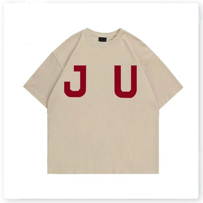 Fashionable Korean Retro Hip-hop Trendy Brand Letter Printed T-shirt Men Ins Niche Design Street Y2K Round Neck Half-sleeved Top Street King Limited