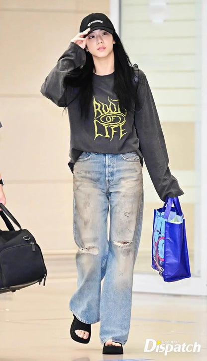2024 New Arrival We11D- Brand Fashion Autumn High-Street Letter Foaming Cotton Casual Loose Distressed Sweater Pullover Street King Limited