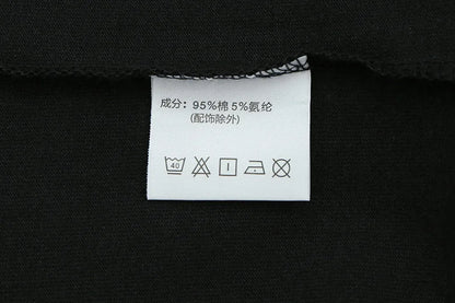 New High Street Hip Hop Cartoon Anime Printing Men Woman T-shirt Loose Casual Lovers Cotton Versatile Black Top Tees Street King Limited