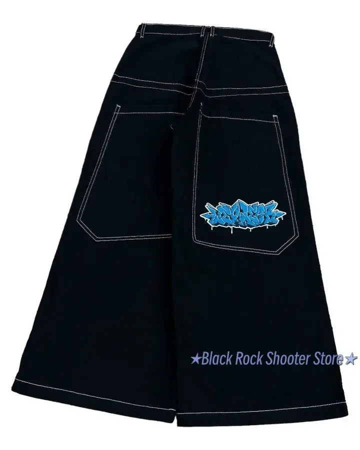 hip hop letter embroidery baggy jeans harajuku y2k streetwear wexwear jeans gothic pants womens high waist wide leg trousers unique jeans style 2017