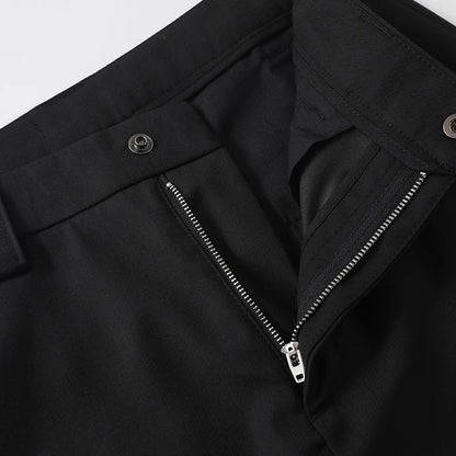 extended length edition wrinkle fashion men streetwear fashion hip hop vibe loose casual straight black suit pant trousers unique default style 1819