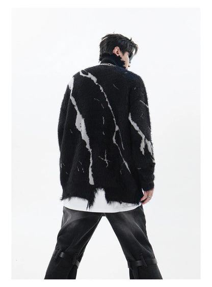 Distressed Splicing Turtleneck Sweaters Men Women Pullover Knit Sweater Jumper Fall Winter Hip Hop Streetwear Black Sweater Y2K Street King Limited