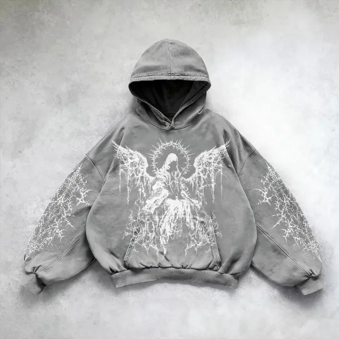 Harajuku hoodie y2k tops oversized sweatshirt shining angel hoodies women goth new couples goth streetwear gothic clothes Street King Limited