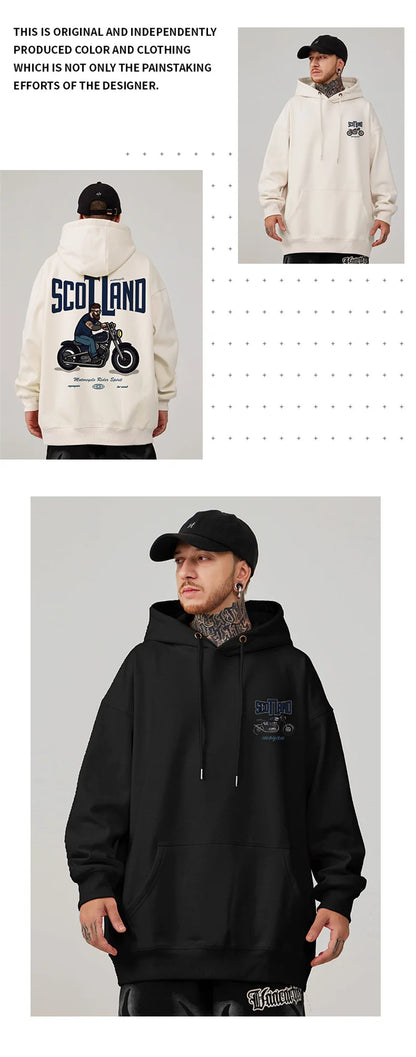 Autumn Motorcycle Men's Printed Hoodies Hip Hop Fashion Streetwear Baggy Sweatshirts Hombre Vintage Pullover Fleece Y2K Hoodie Street King Limited