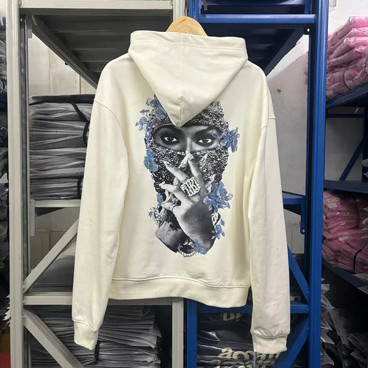 Black Rice White IH NOM UH NIT Hoodies Roses Masked Men Printing Loose Casual Lovers Men Woman Pullover Sweatshirts Street King Limited