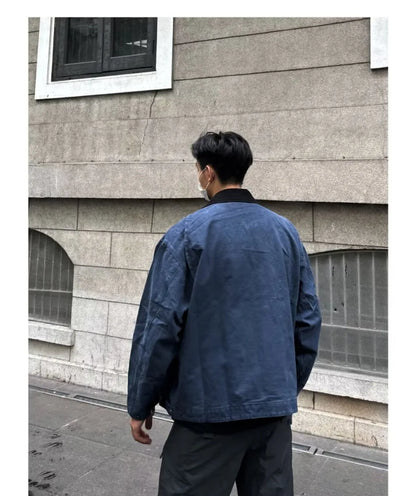 american trendy tooling mens jackets vintage solid distressed bomber coats patchwork zipper pocket high street short outwear unique shorts style 3463