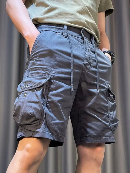 Men Trend Cargo Shorts Cotton High Quality Hot Sale Hip Hop Punk Wash Military Multi-pocket Casual Male's Outdoor Straight Short Street King Limited