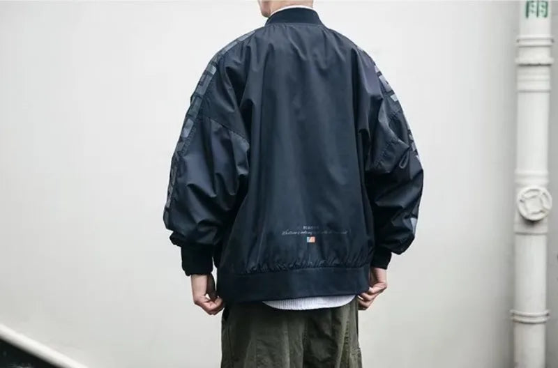 japanese trendy charge jacket mens american pilot windproof tooling coats thin loose letter printed unisex baseball jersey unique default style 2270