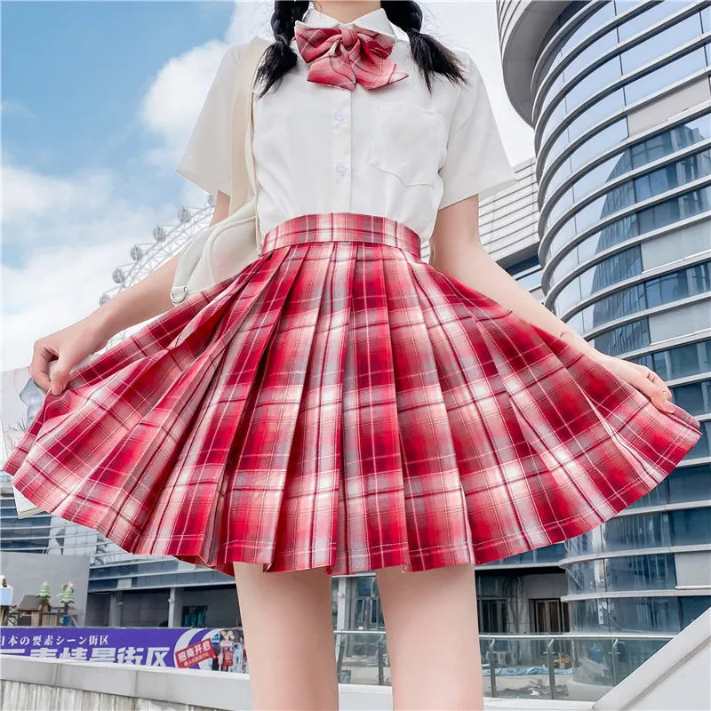 Jk Uniforms Gyaru School Uniform for Girl Student Pleated Skirt Uniform Set Women Short Sleeve Bow Tie Seifuku Japanese Style Street King Limited