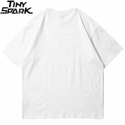 Men Hip Hop T Shirt Streetwear Dark Style Shadow Printed T-Shirt 2023 Summer Short Sleeve Tshirt Harajuku Cotton Tops Tees Black Street King Limited