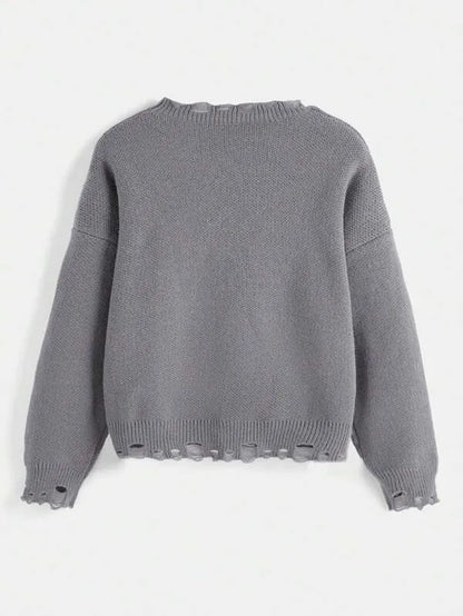 Traf Women's sweater eyes y2k new  pullovers Knit wear  Winter clothes women vintage Female clothing long sleeve tops Oversize Street King Limited