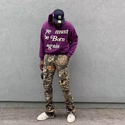 24ss 12 Colors CPFM KANYE WEST “ye must be born again” Letter Print High-Street Basic Hoodies Cotton Casual Hoodies For Men Street King Limited