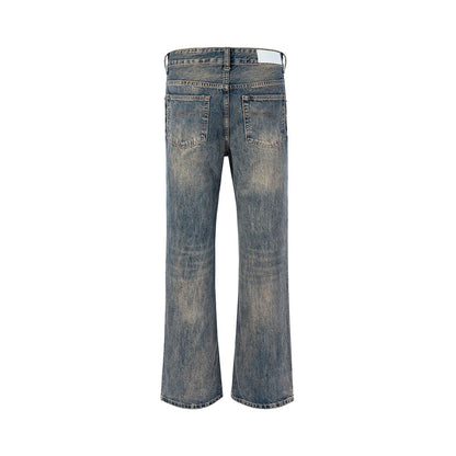 boot cut distressed micro rugged mud dyed jeans unisex straight y2k pantalones hombre casual washed denim pants oversized unique jeans style 1729