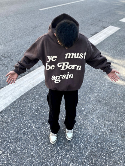 24ss 12 Colors CPFM KANYE WEST “ye must be born again” Letter Print High-Street Basic Hoodies Cotton Casual Hoodies For Men Street King Limited
