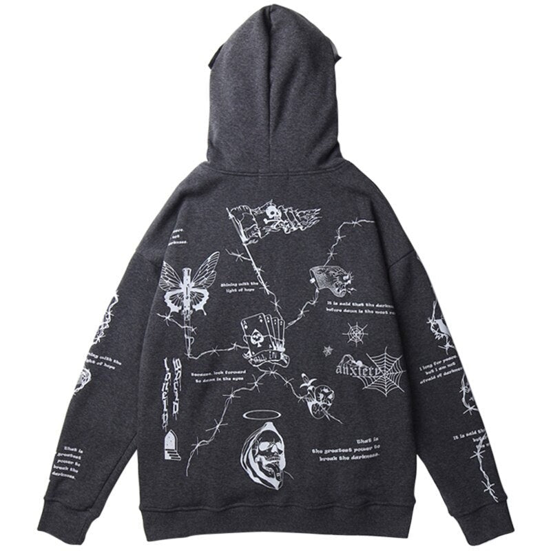 "Cross Eyed" Unisex Men Women Streetwear Graphic Hoodie Daulet Apparel