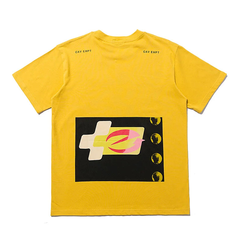 C.E T-shirts Men Woman Good Quality Cotton Casual Loose Vintage Abstract Face Printing Summer O-Neck CAVEMPT Top Tee Street King Limited