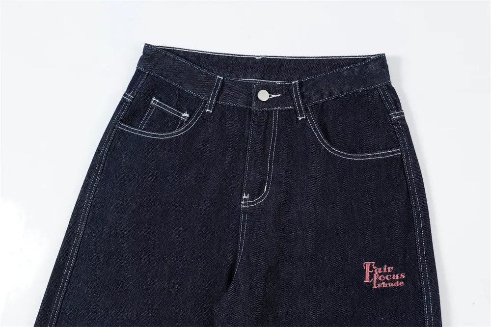fashion men jeans pocket patchwork loose denim pants hip hop streetwear baggy trousers y2k men s jeans unique jeans style 476