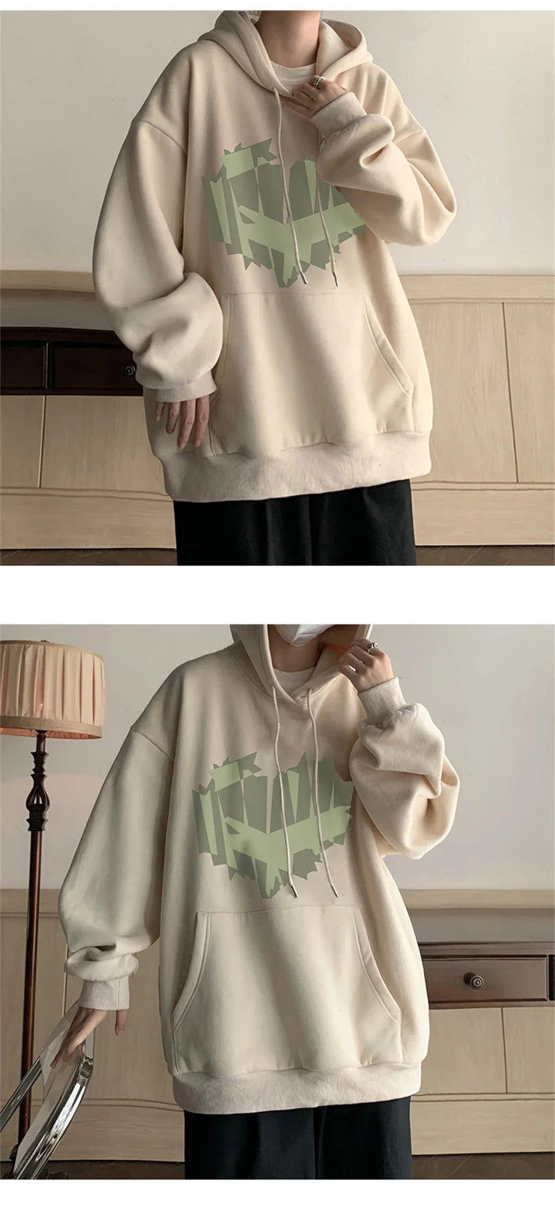 Autumn New Love Graphic Print Hoody Sweatshirts Man Hip Hop Oversized Streetwear Pullover Hoodies Y2K Vintage Casual Clothes Street King Limited