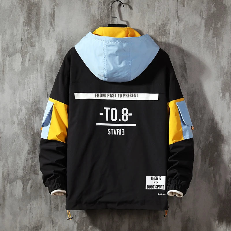 Wetailor Men's Jacket hoodie Fashion Casual Streetwear Hoodie Jacket Men Waterproof Clothes Mens Windbreaker Coat Male Outwear Street King Limited