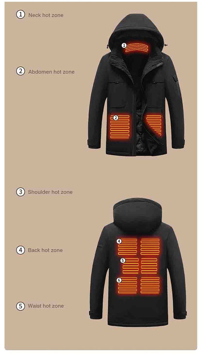rainbowtouches heating jacket men winter electric heated clothes usb charging waterproof windbreaker heat outdoor skiing coat unique default style 5256
