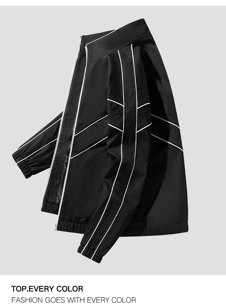 mens casual jackets oversized outdoor stand collar baseball coat spring casual varsity coat running fashion windbreaker unisex unique default style 3839