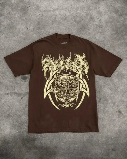 Y2K Streetwear Fashion Shenlong Letters Oversized T-Shirt Men's Retro Casual Loose Harajuku Gothic Short Sleeve Bottoming Shirt Street King Limited