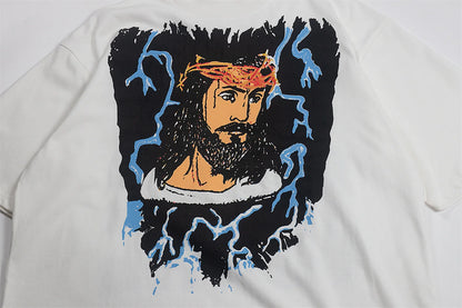 Summer Kanye West Chicago Limited Peripheral High-Street Retro Tops T-Shirt Street King Limited