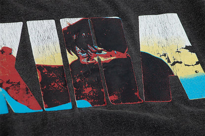 24ss Summer Vintage Retro Anime Printing High-Street T-Shirt Tops Street King Limited