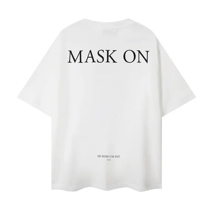 2024ss New IH NOM UH NIT T-shirt Masked Gold Necklace Printing Men Woman Good Quality Chaopai Top Tees Street King Limited