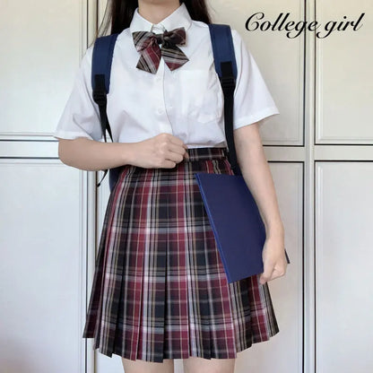 Jk Uniforms Gyaru School Uniform for Girl Student Pleated Skirt Uniform Set Women Short Sleeve Bow Tie Seifuku Japanese Style Street King Limited