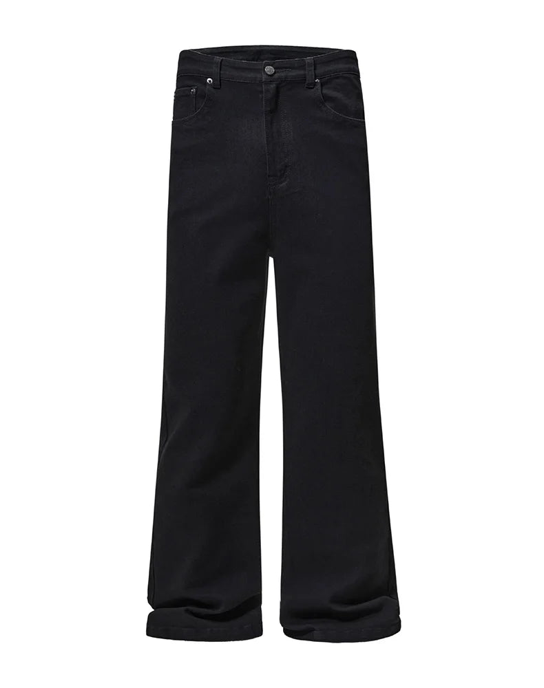 men black elastic denim micro flared jeans pants streetwear fashion cleanfit hip hop punk slim fit jeans y2k pants trouser unique jeans style 1701