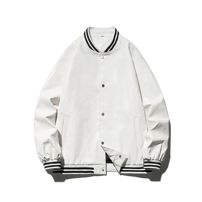 popular unisex basuball jacket fashion solid color lozenge pattern bomber jacket comfortable casual female clothing unique default style 4982