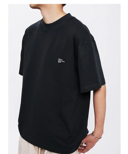 Summer Korean style loose simple short sleeved T shirt men casual y2k street solid color Harajuku round neck half sleeved top Street King Limited