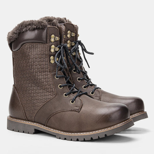 40~48 2023 Genuine Leather Ankle Boot Men Winter Boots Warm Comfortable Non-Slip Snow Boots Men #Dm1578 Street King Limited