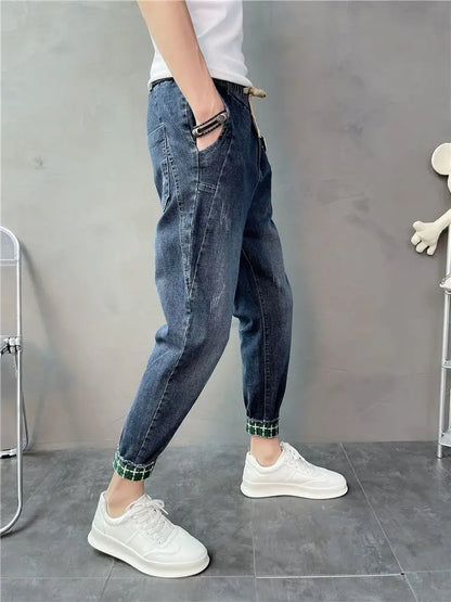 Korean Fashion Harem Jeans Men High Quality Loose All-match Male Jean Trousers 2024 Spring Autumn Trend Straight Leg Denim Pants Street King Limited
